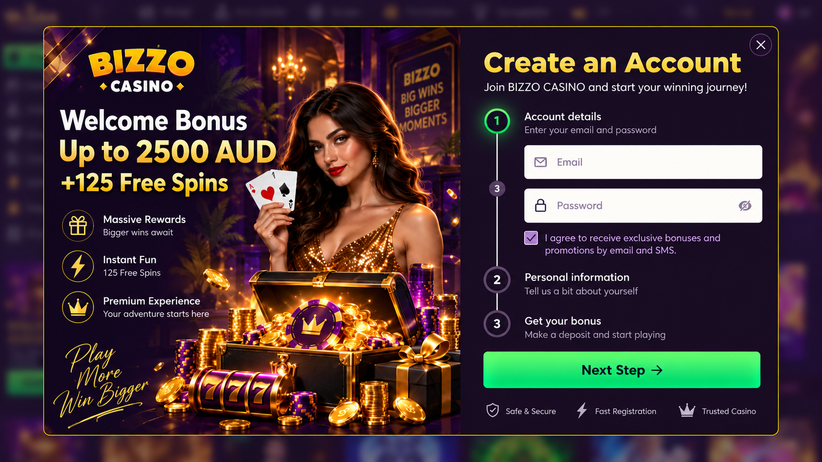 Bizzo Casino registration